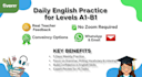 be your english language tutor, providing daily practice tasks with feedback