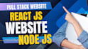 do website development as full stack developer node js developer react js