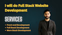 do full stack website development as full stack developer, frontend developer