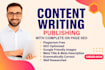 do content writing and publishing with on page SEO