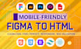convert psd to html figma to html with responsive design using tailwind css