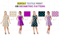 create seamless repeat textile print and geometric pattern