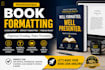 do paperback formatting, kindle ebook formatting and typesetting, ebook editing