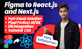 convert figma to next js react and psd to html developer
