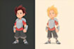design a 2d cartoon character