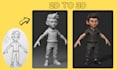 convert 2d sketch photo ai image to 3d printable toy character stl model