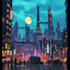 create a concept illustration science fiction city,