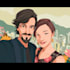 illustrate a vintage couple portrait