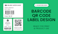 design barcode, qr code, product label sticker for print