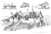 sketch houses and buildings