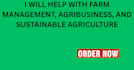 help with farm management and sustainable agriculture