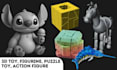 3d printable toy, 3d figurine, action figure, plush toy, puzzle toy, 3d statue