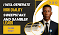 generate targeted premier sweepstakes leads and gambler leads