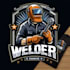 design high quality welder mascot logo with t shirt design