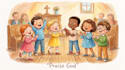 draw  bible and christian children book illustration