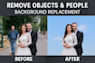 remove objects, delete people, and replace backgrounds