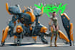 draw mecha robot armor character concept for you