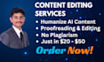 humanize ai content, proofread, edit, rephrase and rewrite ai content