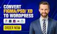 convert your figma or xd to elementor wordpress website