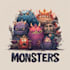 make monsters, fantasy logo or illustrations