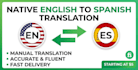 do a natural english, latvian, french to spanish translation for your documents