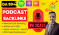 create high da 90 podcast backlinks on spotify, apple, amazon