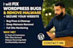 fix wordpress bugs, remove malware, and secure your website fast
