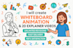 make 10 minutes whiteboard animation video for 20 dollars