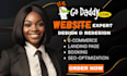 develop godaddy website design godaddy website redesign godaddy website
