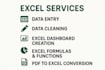 excel data entry, cleaning, formatting, dashboard, pivot table, PDF to excel