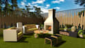 do 3d backyard design, gazebo, deck, patio, front yard, firepit, pavilion