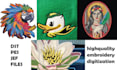 design custom embroidery digitizing images into dst pes jef