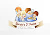 design excellent cherubs eating pizza logo