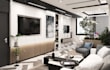 3d office design, realistic commercial interior,work space design with 3d render