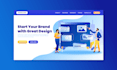 design flat website graphics and landing page illustration