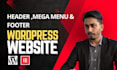 design custom wordpress header footer and mega menu with elementor