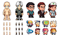 create pixel art character design, 8 bit game assets, nsfw pixel for video game