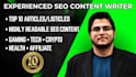 write SEO optimized content for your website as a content writer