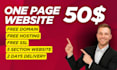 create a one page website with free domain and hosting