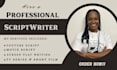 write your movie script, screenplay, TV series, film script