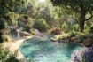 draw landscape design, garden design backyard pool