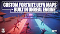 create fortnite uefn maps in unreal engine, red vs blue, 3d verse map