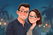 draw cartoon disney couple cartoon portrait