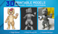 sculpt 3d character statue toy figure from 2d image sketch 3d print ready stl