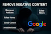 help remove mugshots false bad news negative links articles cases from google