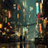 design a cyberpunk futuristic city art