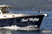 design a unique boat logo with wave and ocean elements