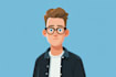 draw cartoon character in flat design vector style