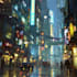 make a cyberpunk futuristic city art