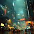 do a cyberpunk futuristic city art